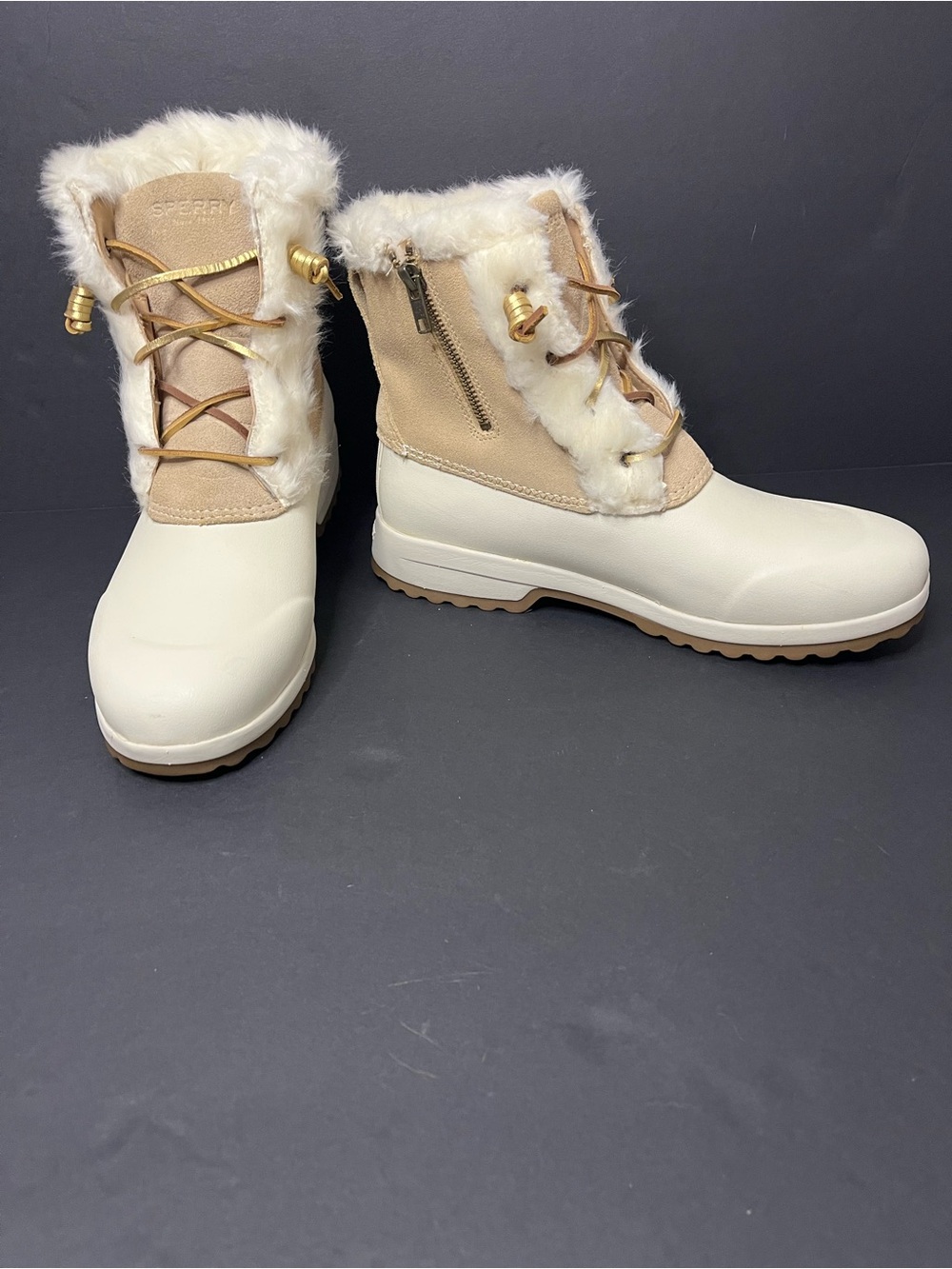 Sperry Maritime Repel Boots in Sand (Cream and Tan) - Size 11